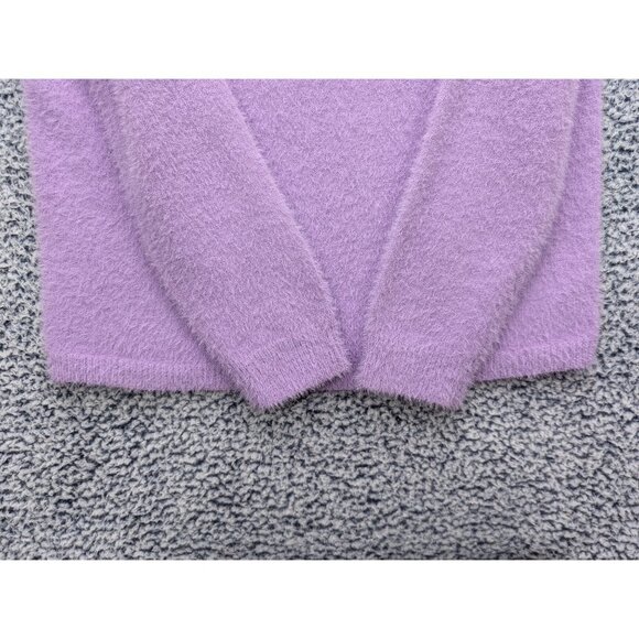 Boston Proper Plush Slouchy Sweater Size M Eyelash Pullover Boho Lilac Purple - Picture 6 of 12